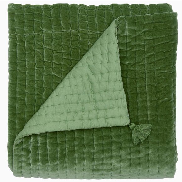 John Robshaw Velvet Moss Throw - Picture 1 of 7